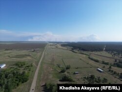 "Семей орманы" резерватындағы өрттің алыстан биіктен қарағандағы көрінісі. Абай облысы, 11 маусым, 2023 жыл.