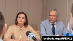 Сьвятлана Ціханоўская і Павал Латушка 15 ліпеня 2024 году ў Польшчы. Ілюстрацыйнае фота