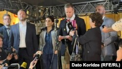 Լիտվայի, Էստոնիայի և Իսլանդիայի արտգործնախարարները Վրաստանում՝ հանրահավաքի ժամանակ, 15-ը մայիսի, 2024թ․