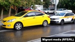 Яндекс таксилер. Москва. Иллюстрациялык сүрөт.