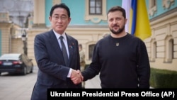 Ուկրաինայի նախագահ Վլադիմիր Զելենսկին Կիևում ընդունում է Ճապոնիայի վարչապետ Ֆումիո Կիսիդային, 21-ը մարտի, 2023թ.