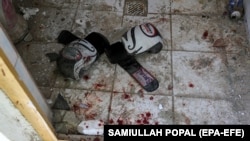 تصویری از زمین خون آلود محل رویداد شام پنجشنبه در کابل