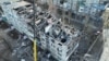 Знімок з дрона багатоповерхівки після російського ракетного удару, Мирноград, 13 березня 2024 року