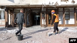 Будівля міської адміністраці Бєлгорода, пошкоджена ударом дрона 12 березня