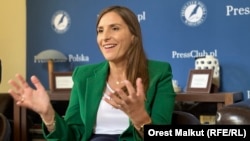 Уповноважена премʼєр-міністра з питань головування Польщі в ЄС Маґдалена Собковʼяк-Чарнецька. Польща, 18 червня 2024 року