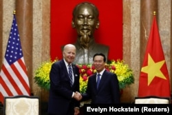 Вьетнамдын президенти Во Ван Тхыоң менен АКШнын президенти Жо Байден. Ханой. 11.09.2023.
