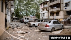 Nagorno-Karabakh - A residential area in Stepanakert damaged by Azerbaijani shelling, September 19, 2023,