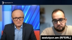 Ведущий Азатутюн ТВ Грайр Тамразян, украинский политолог Илья Куса