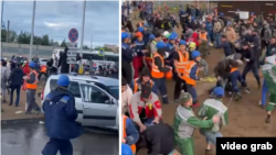 Санкт-Петербургдагы мушташ тартылган видеодон алынган скриншоттор. 