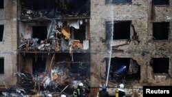 Орус армиясынын Украиананын баш калаасы Киевге жасаган соккусунун кесепети. 2-январь, 2024-жыл. 