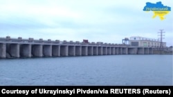 Плотина Каховской ГЭС до разрушения