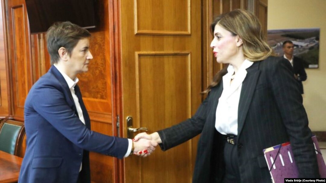 Premijerka Srbije Ana Brnabić sa šeficom UNMIK-a Karolin Zijade u Beogradu, 4. oktobar 2023.