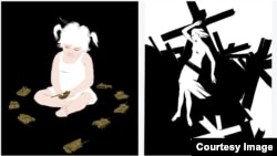 "Ребенок войны" и "Ежи". Работы Алексея Ковальчука