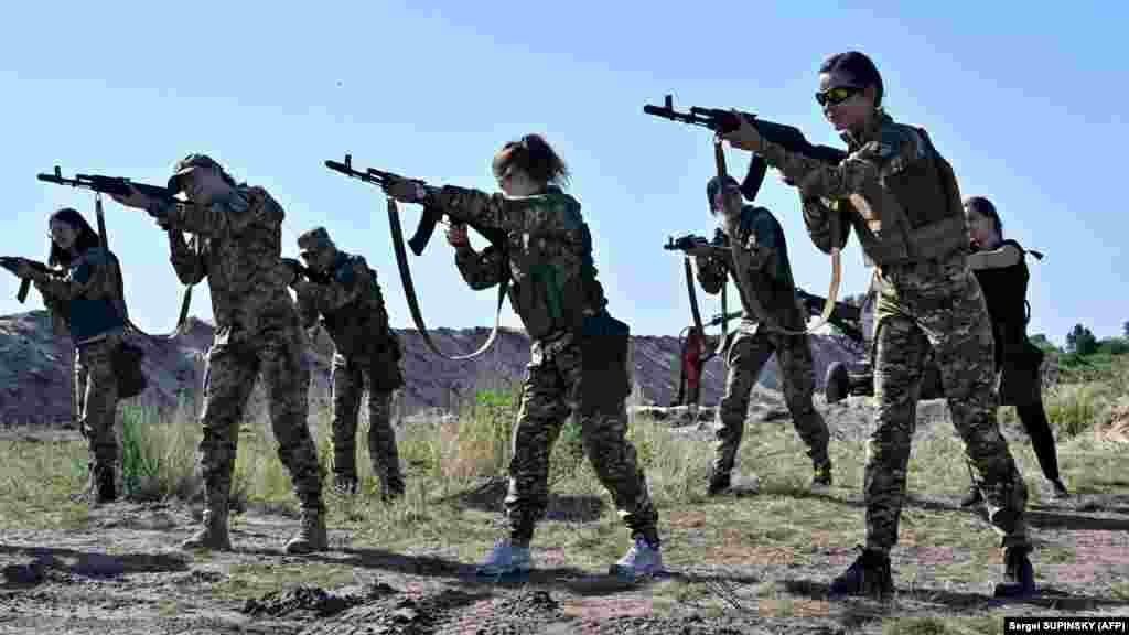Female cadets train near Kyiv. &quot;It&#39;s quite difficult for girls to find the right underwear to feel comfortable in,&quot; Nykorak said. &quot;Underwear for combat missions, which is used by the military, is different from that worn by civilians,&quot; she added.