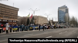 Акція родичів військовополонених«Моє серце в полоні». Запоріжжя, 17 грудня 2023 року