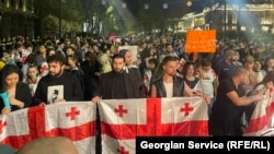 «Чет элдик өкүл» мыйзамына каршы акция. Тбилиси. 23-апрель, 2024-жыл