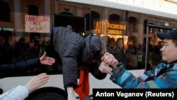 Согушка каршы акцияда кармалгандар. Москва, 27-февраль, 2024-жыл