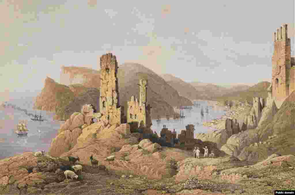 Gеnuez döwrüniň berkitmeleri tarapyndan Balaklawanyň görnüşi Balaklawa Beýik Britaniýada Krym urşunyň alamaty hökmünde garalypdyr. Aýlaga gözegçilik etmek ugrundaky göreş gazaply bolupdyr. &nbsp;