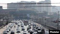 Armenia - A view of the Victory Bridge in Yerevan, February 28, 2023.