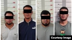 Ички иштер министрлиги тараткан сүрөт. Бекбол Аманкуловдун өлүмүнө шектүү жарандар.