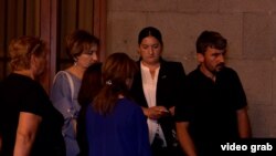 Armenia -Residents of Kirants village are seen after meeting with Prime Minister Nikol Pashinian, April 29, 2024.