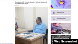 Արտապատկերում Ադրբեջանի օմբուդսմենի պաշտոնական էջից