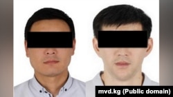 Интерпол аркылуу издөөдөгү эки жарандын бири (солдо)Мадрид аэропортунан, экинчиси Новосибирск аба майданынан кармалган. 22-июнь, 2023-жыл. Сүрөт ИИМге таандык. 
