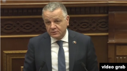 Հայաստանում Եվրամիության դեսպան Վասիլիս Մարագոսը ելույթ է ունենում այսօրվա լսումների ժամանակ