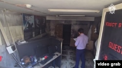 Квест-комната в Махачкале после пожара, скриншот видео из телеграм-канала Следкома России