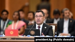 Садыр Жапаров ШКУнун мүчө-мамлекеттердин башчыларынын жыйынында. Астана, Казакстан. 4-июль, 2024-жыл.