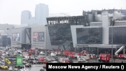  "Крокус Сити Холлдун" учурдагы көрүнүшү. 23-март, 2024-жыл. 