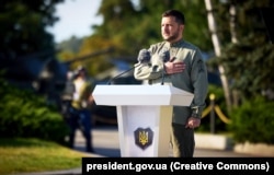 Президент України Володимир Зеленський під час урочистостей у День Державного прапора України. Київ, 23 серпня 2023 року