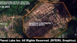 Ймовірний польовий табір на території військової частини № 61732 в селі Цель Осиповицького району Могильовської області.