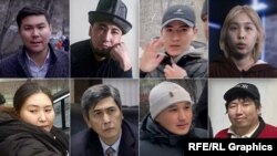 Абактагы мөөнөтү узартылган журналисттер. "Азаттыктын" коллажы.