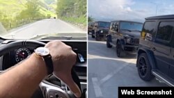 Гуьржийчу кхаьчначу кортежах йолчу видео йуккъера коллаж