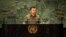 USA – President of Ukraine Volodymyr Zelenskyy during a speech at the UN General Assembly. New York, September 19, 2023 