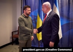 Президент України Володимир Зеленський (ліворуч) і прем’єр-міністр Ізраїлю Беньямін Нетаньягу. Нью-Йорк, 19 вересня 2023 року