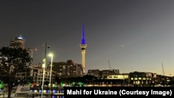 Телевежа в Окленді. Фото: Mahi for Ukraine