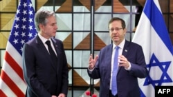 دیدار وزیر خارجه آمریکا با رئیس جمهور اسرائیل در تل ابیب