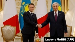 Эммануэл Макрон жана Касым-Жомарт Токаев. Астана, 1-ноябрь, 2023-жыл