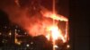 Пожар на нефтеперерабатывающем заводе в Туапсе после одного из ударов беспилотников. Краснодарский край, Россия, 25 января 2024 года. Скриншот с видео