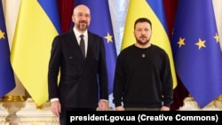 Շառլ Միշելն ու Վլադիմիր Զելենսկին Կիևում, 21-ը նոյեմբերի, 2023թ․