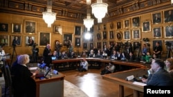 Стокгольмдогу Падышалык Илимдер академиясында Нобел сыйлыгын ыйгаруу учуру. 