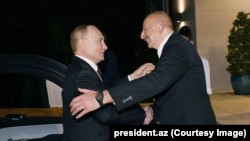 Орусиянын президенти Владимир Путин жана Азербайжандын мамлекет башчысы Илхам Алиев. Иллюстрациялык сүрөт.