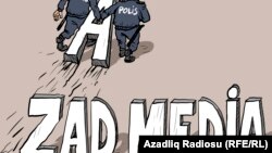 Ադրբեջանում ազատ մամուլի նկատմամբ ճնշումները պատկերող ծաղրանկար