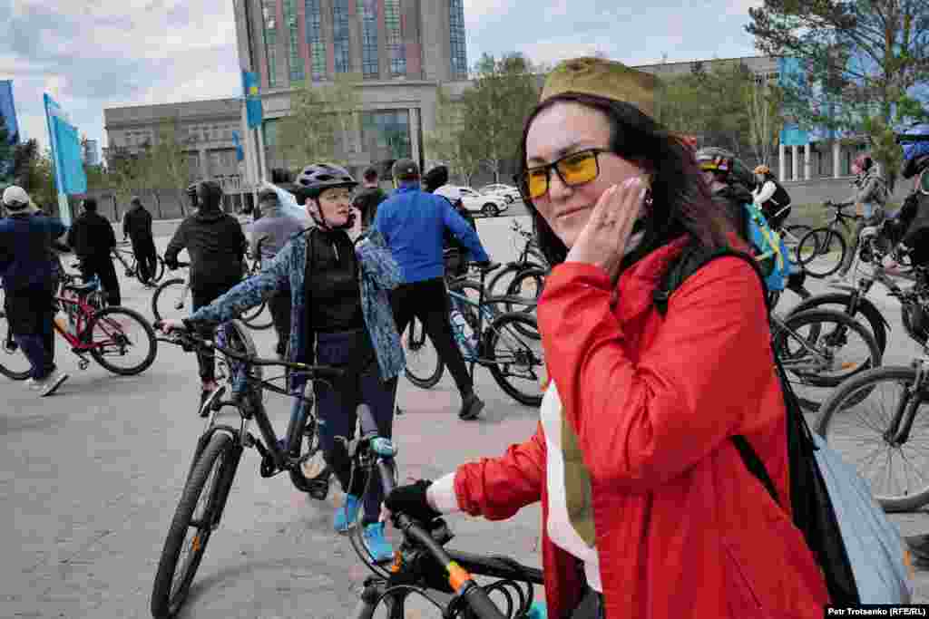 Участницы велопробега, посвящённого 79-й годовщине победы во Второй Мировой