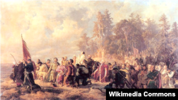 Артур Гроттґер. Молитва барських конфедератів перед боєм, картина 1863 року