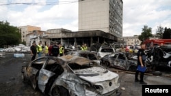 Винница шаарындагы орус ракеталары тийген объектилер. 