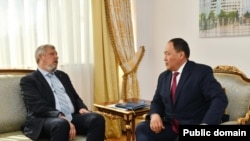 Петр Врублевский жана Казакстандын Тышкы иштер министринин орунбасары Ермухамбет Конуспаев. 
