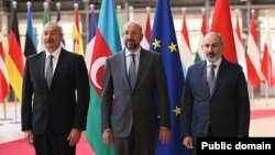 Belgium - EU Council President Charles Michel begins talks with Armenian Prime Minister Nikol Pashinian and Azerbaijani Presient Ilham Aliyev, Brussels, August 31, 2022.